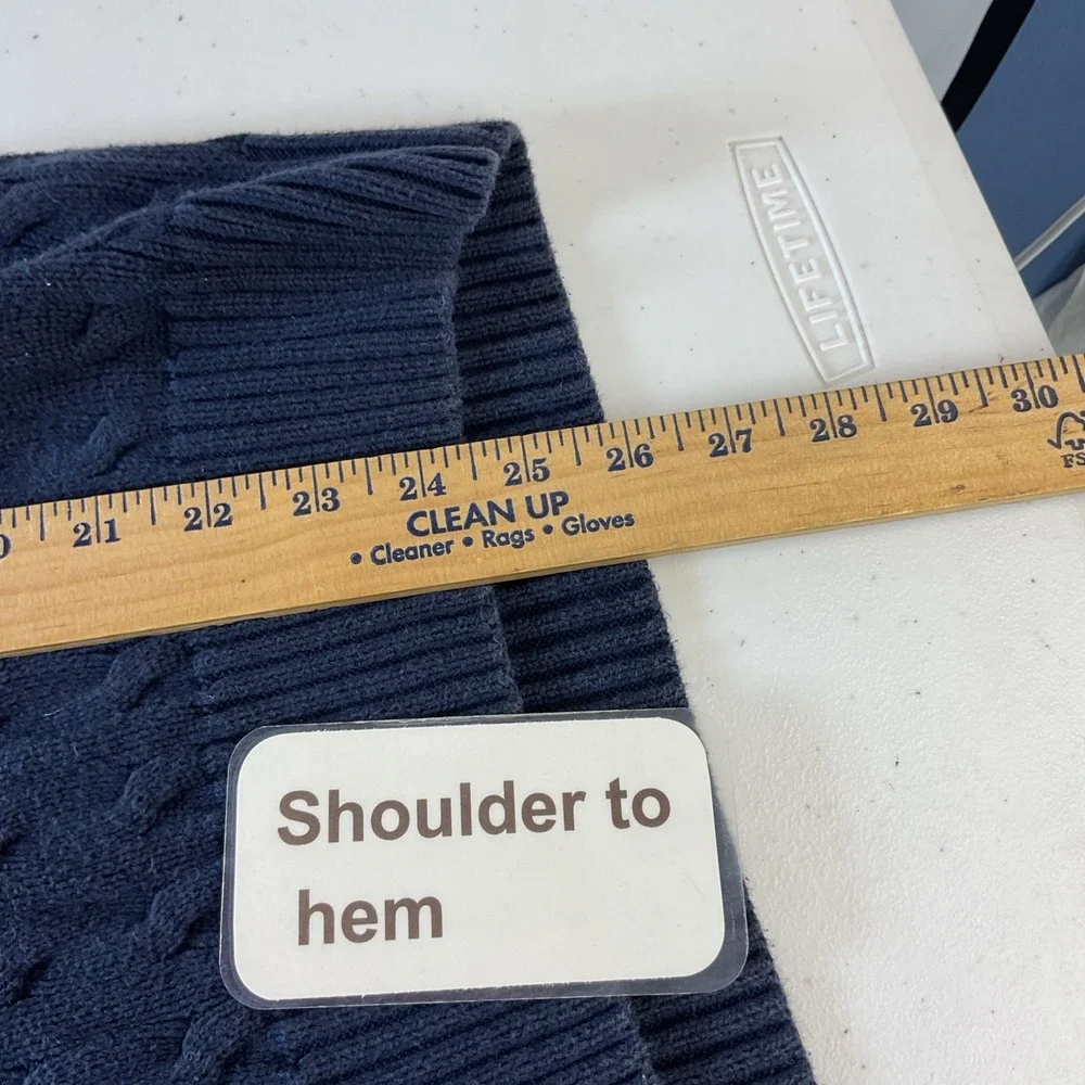 Ralph Lauren Boy's Polo Cable Knit Navy Sweater Vest Cotton Pony Size XL 18-20